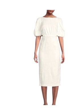 ANTONIO MELANI Cream Puff Sleeve Midi Dress